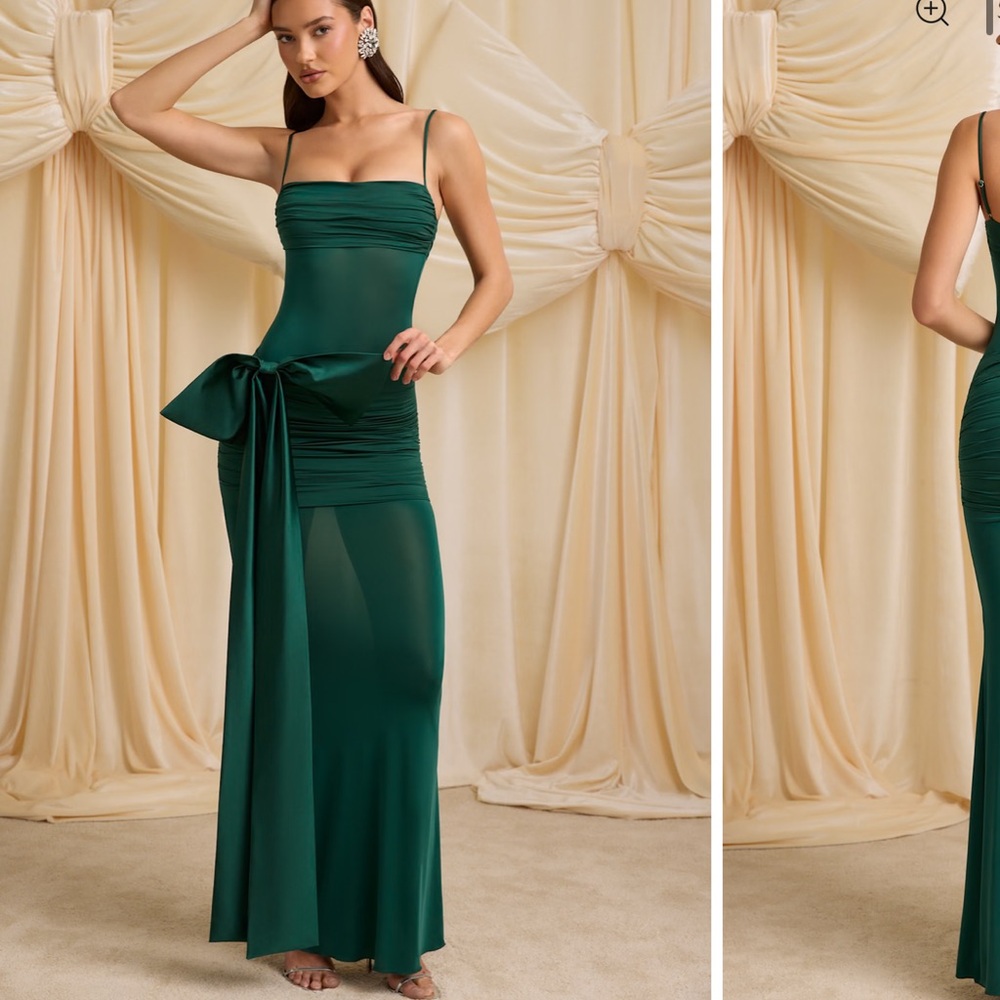 Elegant Green Strapless Dress